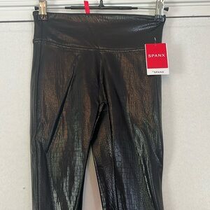 NWT Spanx Snake Print Leather Leggings